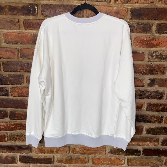Outdoor Voices Cream White Gray Pickup Crewneck Sweatshirt Size XS Unisex - Picture 8 of 8